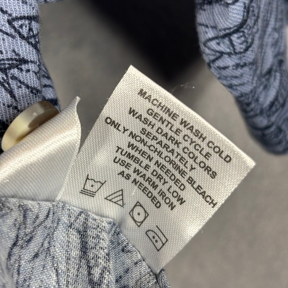 Field & Forest Mens Button Down Shirt XL Blue Bayside Stretch Outdoor Fish Print - Picture 5 of 7